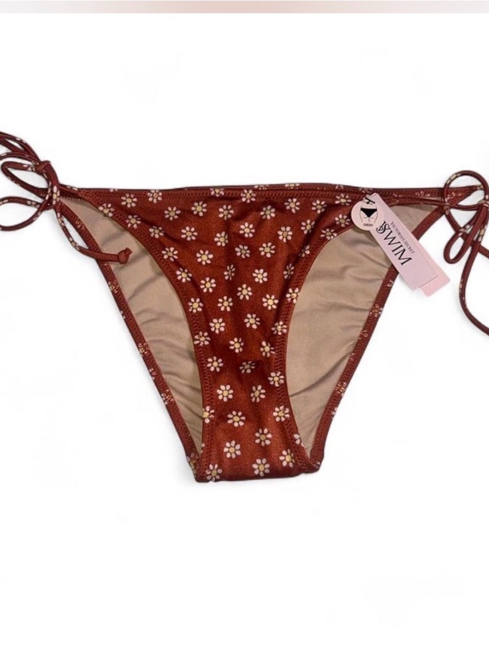 Victoria's Secret Rust Floral Tie-Side Bikini Bottom
